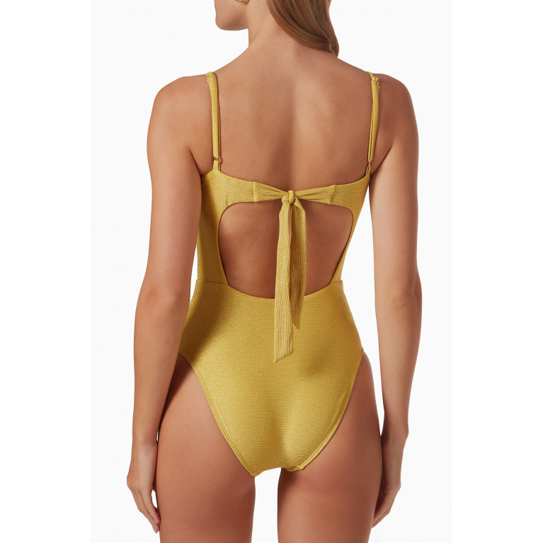 PQ Swim - Maisie Ring Swimsuit in Stretch Shimmer Nylon