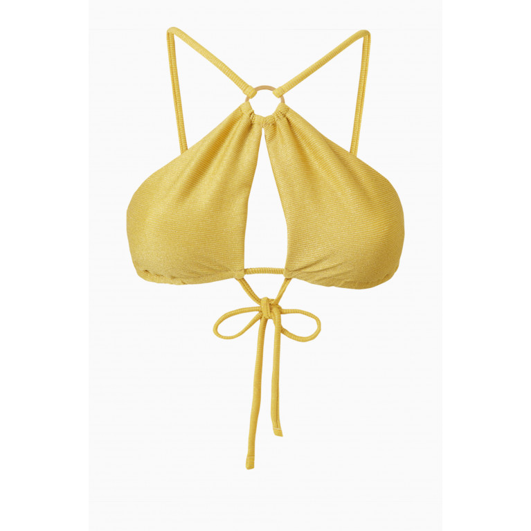 PQ Swim - Eden Ring Bikini Top in Shimmer Ribbed Nylon