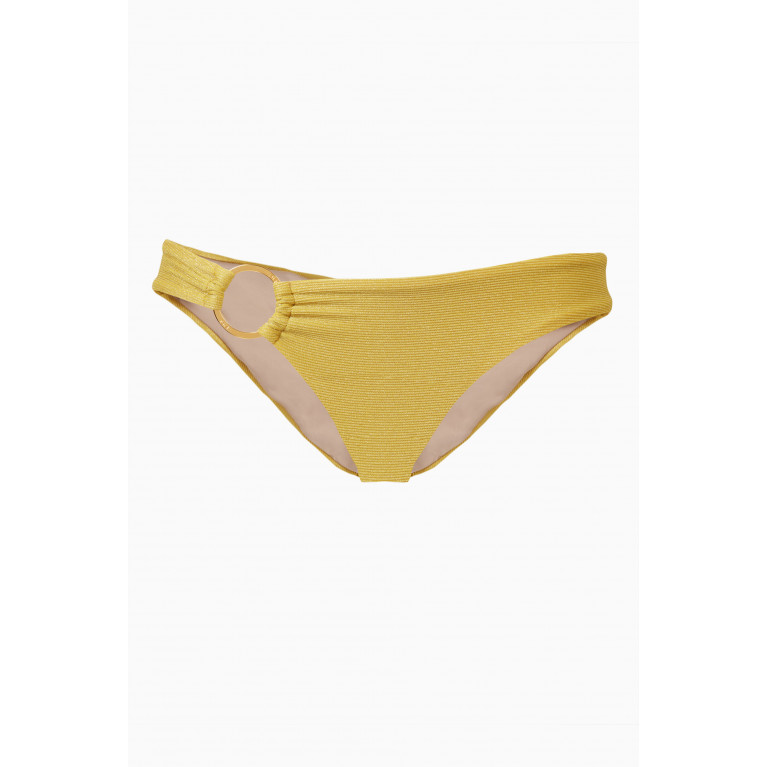 PQ Swim - Eden Ring Bikini Bottoms in Shimmer Ribbed Nylon