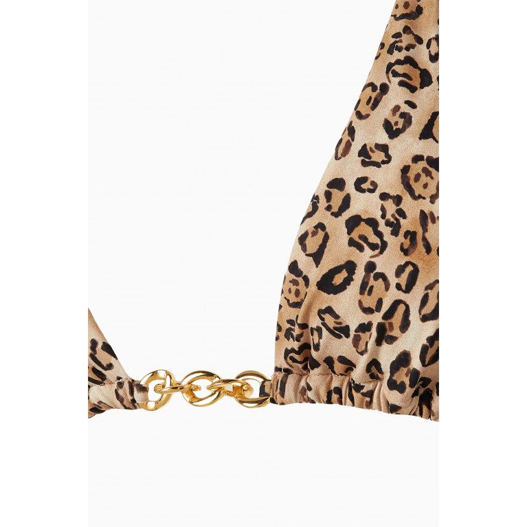 PQ Swim - Chain Triangle Bikini Top in Stretch Nylon