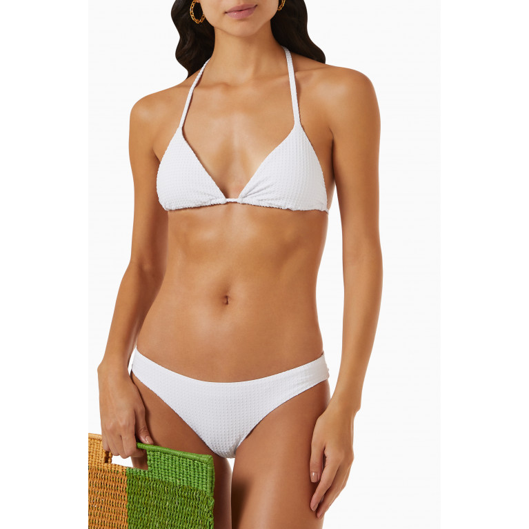 PQ Swim - Basic Ruched Bikini Bottoms in Textured Stretch Nylon