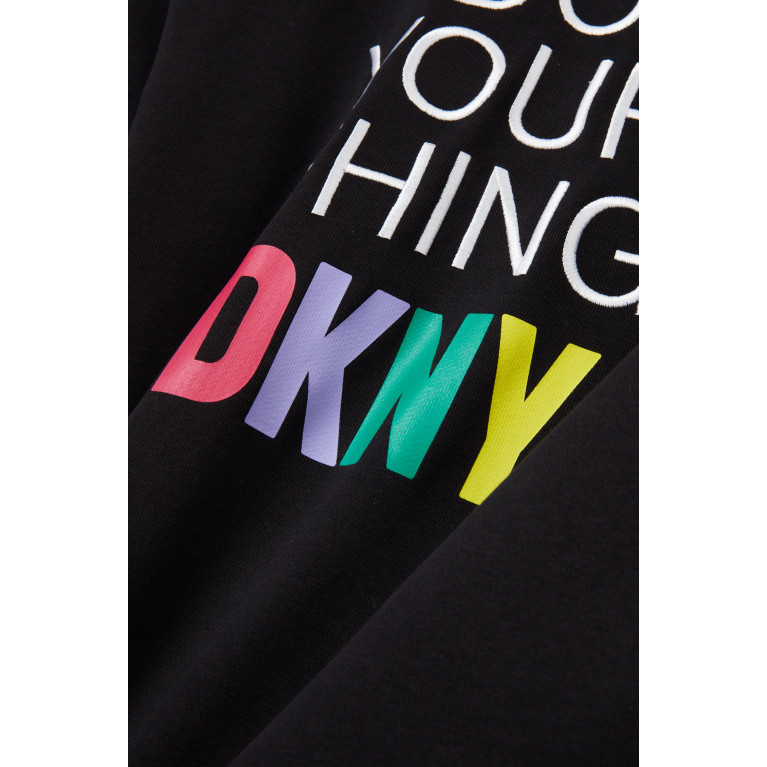 DKNY - Slogan Print Sweatshirt Dress in Cotton