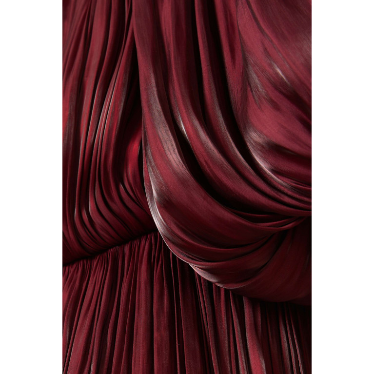 NASS - Puff Sleeve Dress in Organza Burgundy