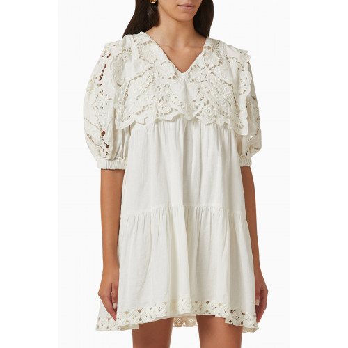 Sea New York - Anita Eyelet Mini Dress in Cotton-linen