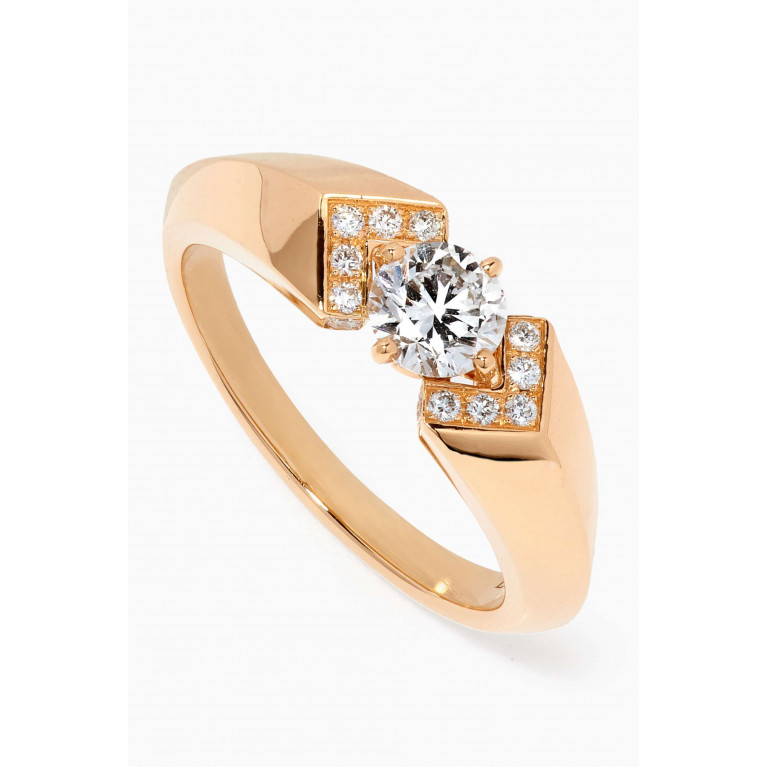 Loyal.e Paris - 2L Diamond Pavée Ring in 18k Recycled Yellow Gold