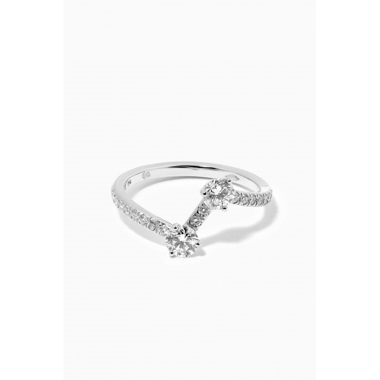 Loyal.e Paris - Toi+Moi Diamond Paveé Ring in 18k Recycled White Gold White