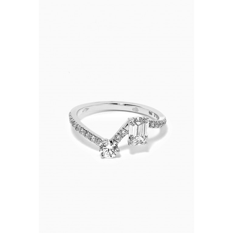 Loyal.e Paris - Toi+Moi Diamond Paveé Ring in 18k Recycled White Gold White