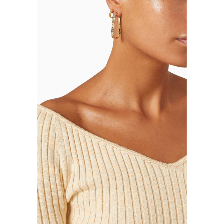 Loyal.e Paris - Ride & Love Small Semi-pavée Earrings in 18k Recycled Yellow Gold