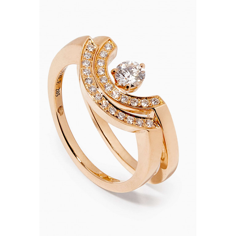 Loyal.e Paris - Intrépide Arc Diamond Pavée Ring Set in 18k Recycled Yellow Gold