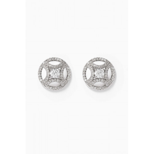 Loyal.e Paris - Perpétuel.le Diamond Pavée Earrings in 18k Recycled White Gold White