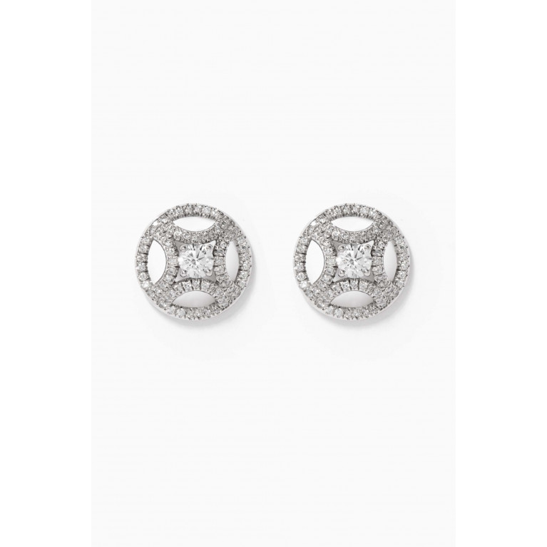 Loyal.e Paris - Perpétuel.le Diamond Pavée Earrings in 18k Recycled White Gold White
