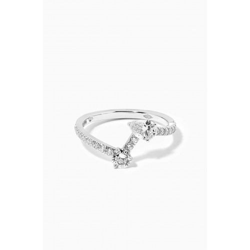 Loyal.e Paris - Toi+Moi Diamond Pavée Ring in 18k Recycled White Gold White