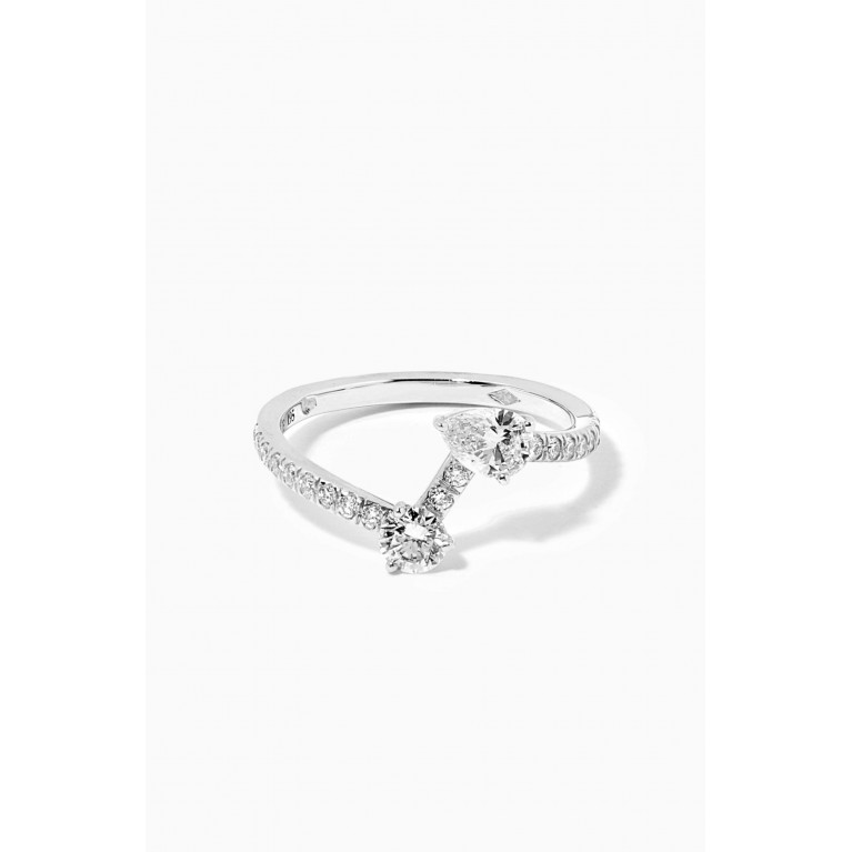 Loyal.e Paris - Toi+Moi Diamond Pavée Ring in 18k Recycled White Gold White