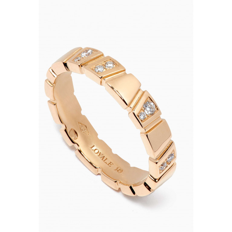 Loyal.e Paris - Ride & Love Diamond Semi-pavée Ring in 18k Recycled Yellow Gold