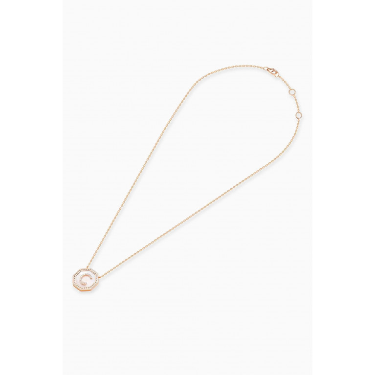 Samra - Harf Turath Letter Diamond Necklace in 18kt Rose Gold