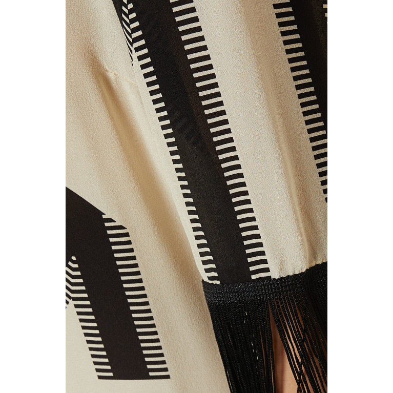 Louisa Parris - Renzo Fringe Maxi Dress in Silk Crepe de Chine