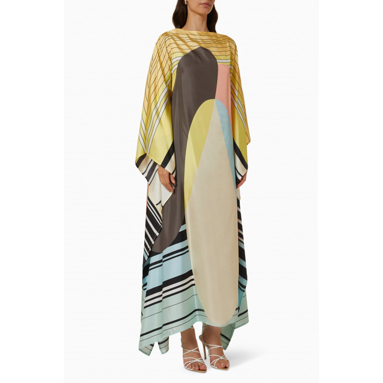 Louisa Parris - Paley Scarf Maxi Dress in Silk Twill