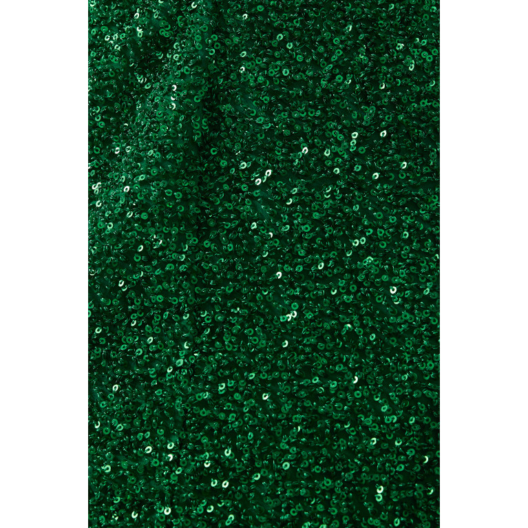 No Pise La Grama - Mi Luz Sequin-embellished Midi Skirt in Viscose-blend Green