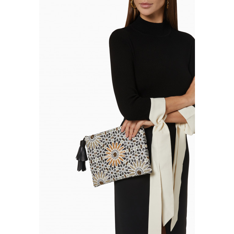 Sarah's Bag - Moroccan Beaded Pouch in Canvas