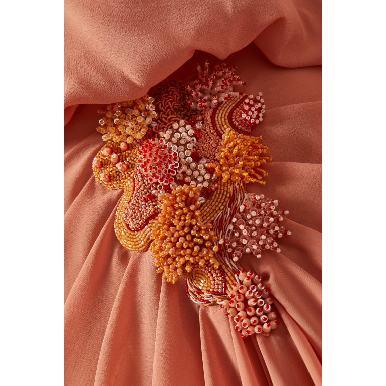 Ahlam Shahin - Pleated Waist Draped Maxi Dress