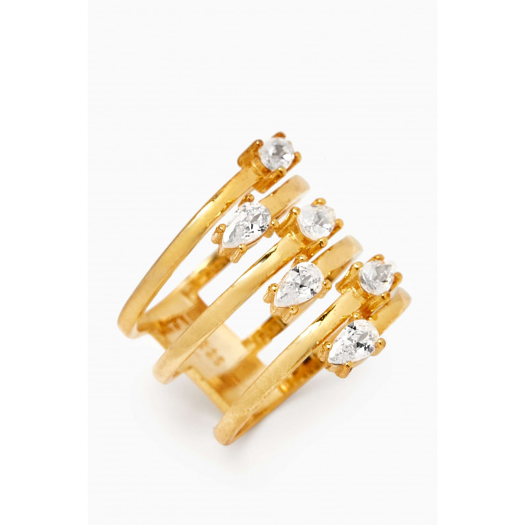 Tai Jewelry - Crossover Crystal Wide Ring