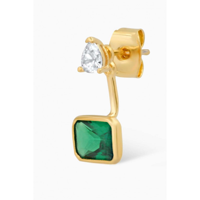 Tai Jewelry - Gemma Crystal Stud Earrings in Gold-plated Brass