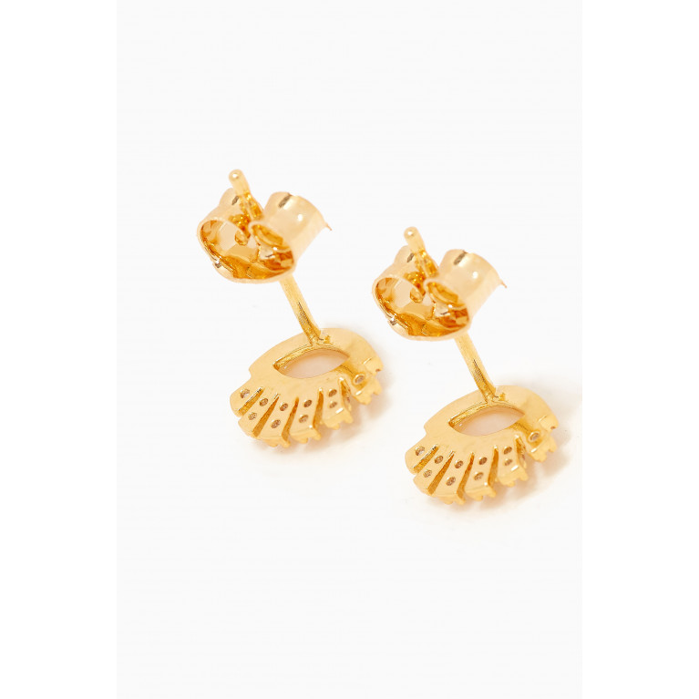 Tai Jewelry - Twinkling Eye Stud Earrings in Gold-plated Brass