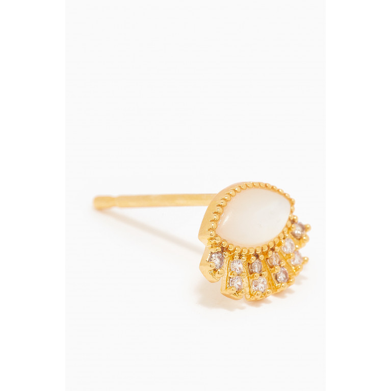 Tai Jewelry - Twinkling Eye Stud Earrings in Gold-plated Brass