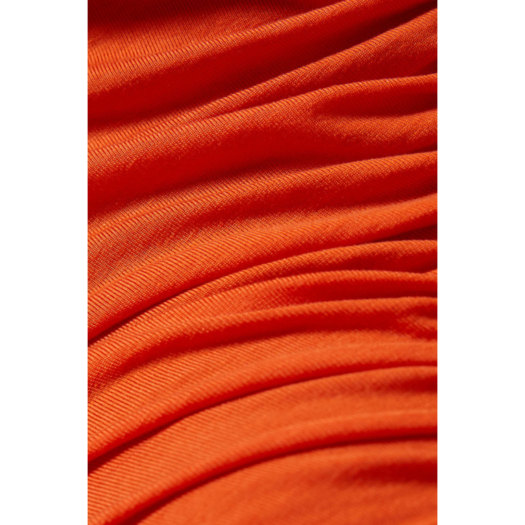 Ninety Percent - Hyachinth Ruched Midi Dress in Tencel™ Orange