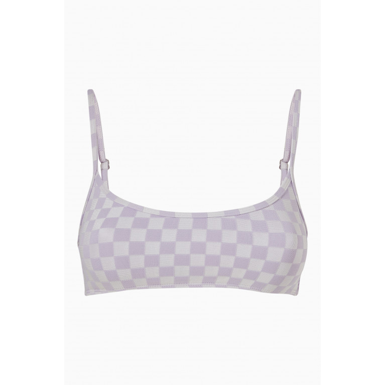 Frankies Bikinis - Dallas Bralette Bikini Top in Checkered Jacquard