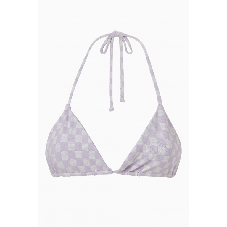 Frankies Bikinis - Tia String Bikini Top in Checkered Terry