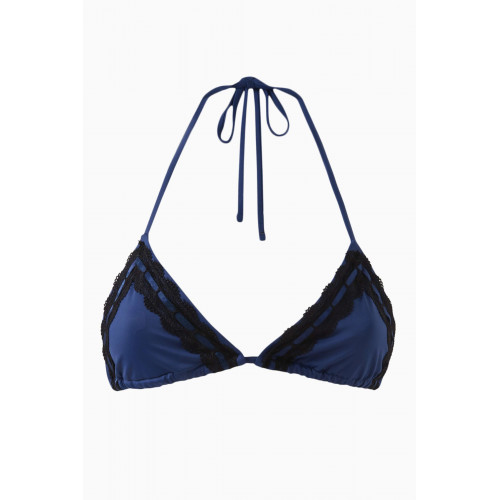 Frankies Bikinis - x Gigi Hadid Tia Ruffle Bikini Top Blue