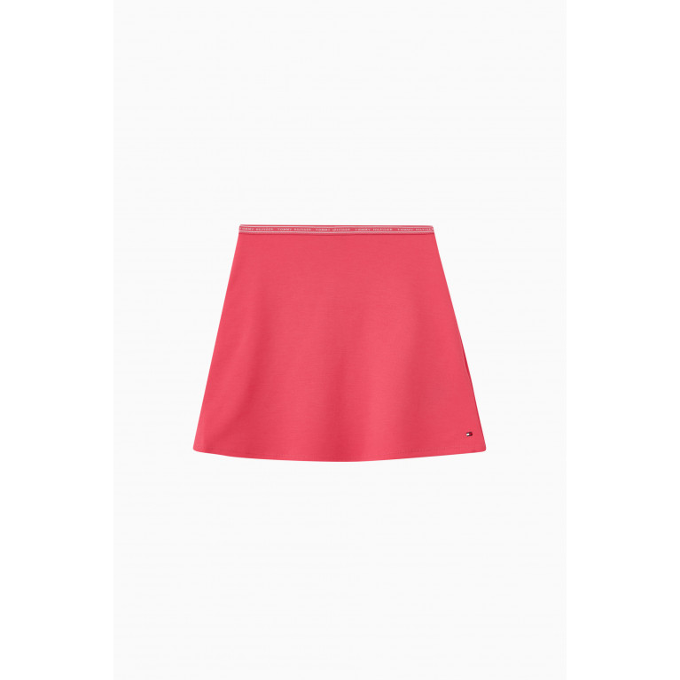 Tommy Hilfiger - Logo Tape Waistband Mini Skirt in Nylon Pink