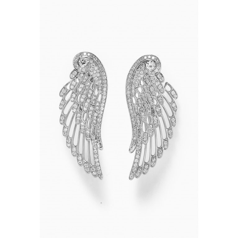 Garrard - Wings Embrace Diamond Drop Earrings in 18kt White Gold