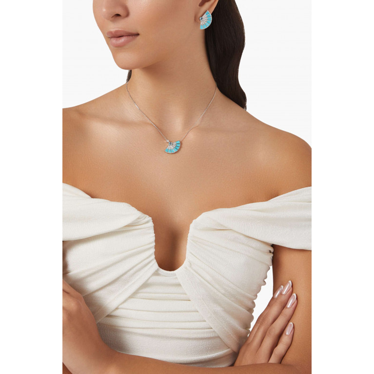 Garrard - Fanfare Symphony Diamond & Multi-stone Necklace in 18kt White Gold