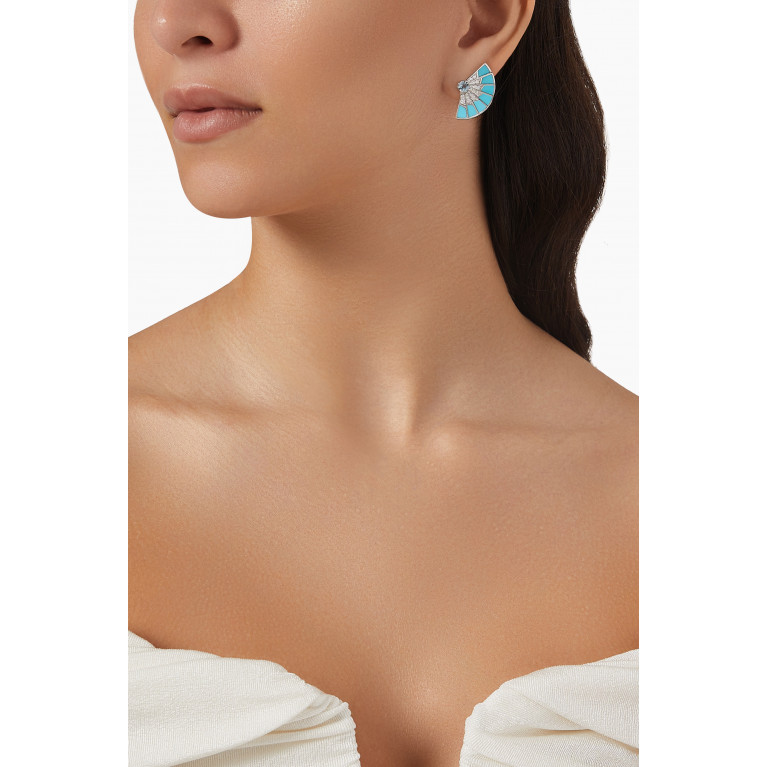 Garrard - Fanfare Symphony Diamond & Multi-stone Earrings in 18kt White Gold