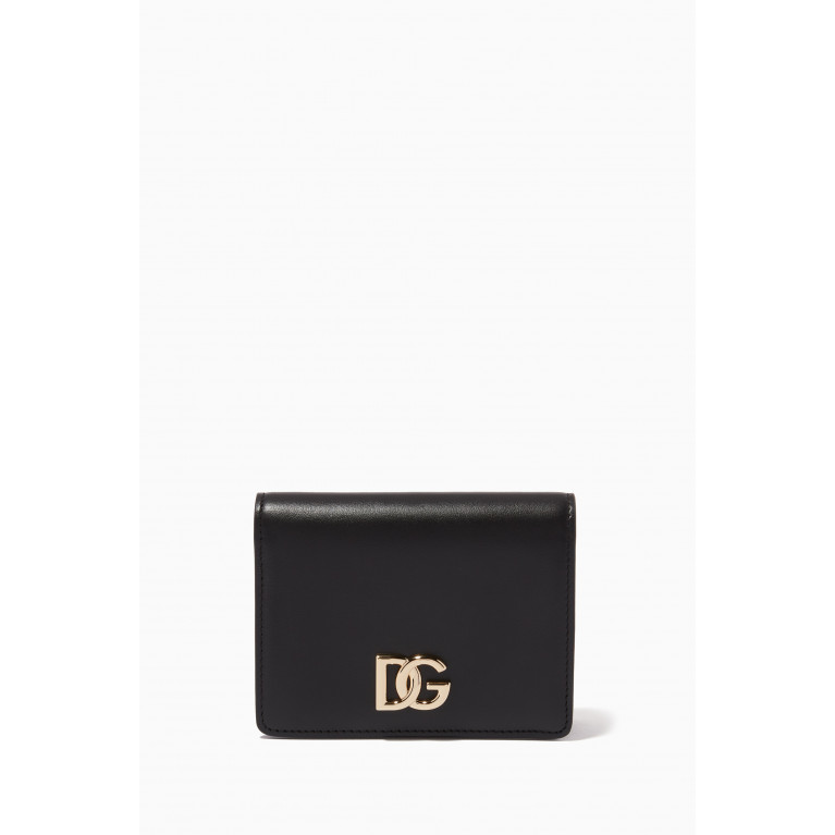 Dolce & Gabbana - DG Wallet in Dauphine Calfskin Leather Black