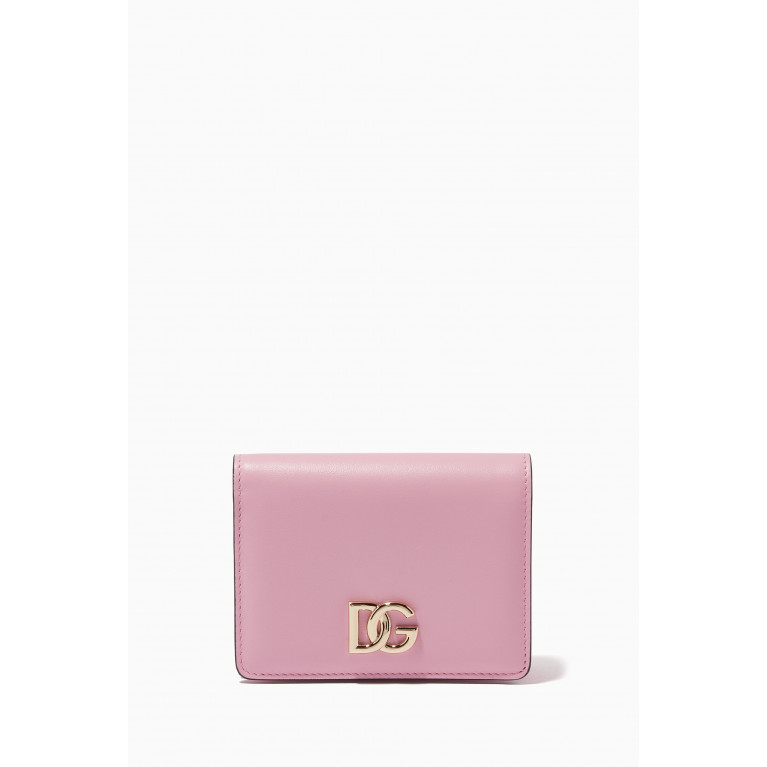Dolce & Gabbana - DG Wallet in Dauphine Calfskin Leather Pink