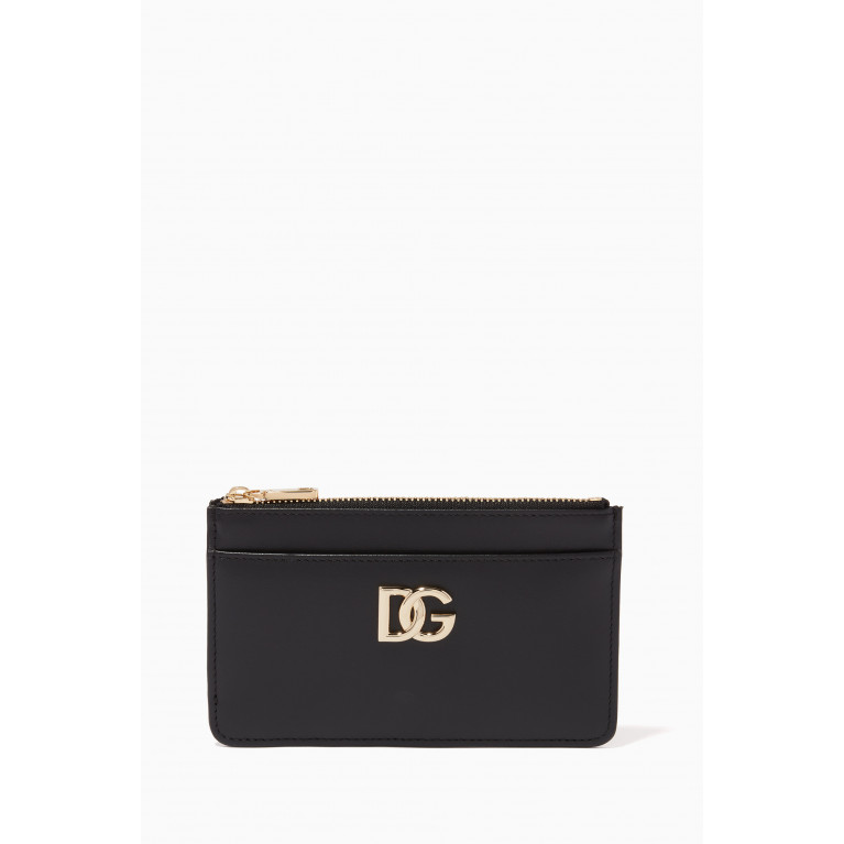 Dolce & Gabbana - DG Logo Cardholder in Calfskin Leather Black