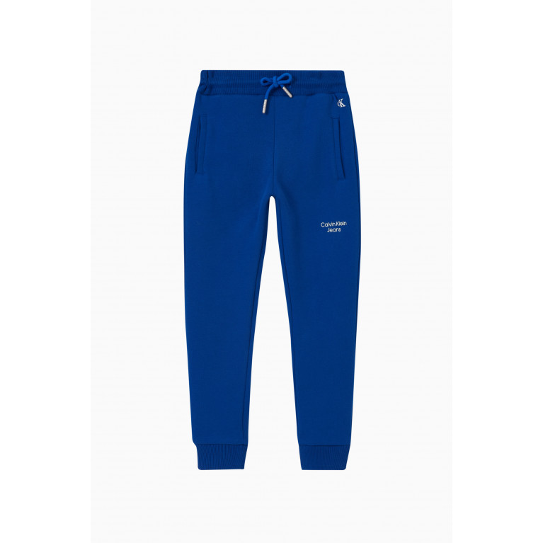 Calvin Klein - CKJ Stack Logo Sweatpants in Organic Cotton-blend Blue