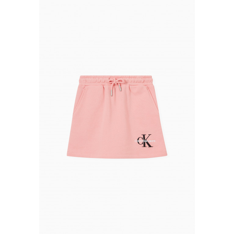 Calvin Klein - Logo Skirt in Organic Cotton Terry Pink