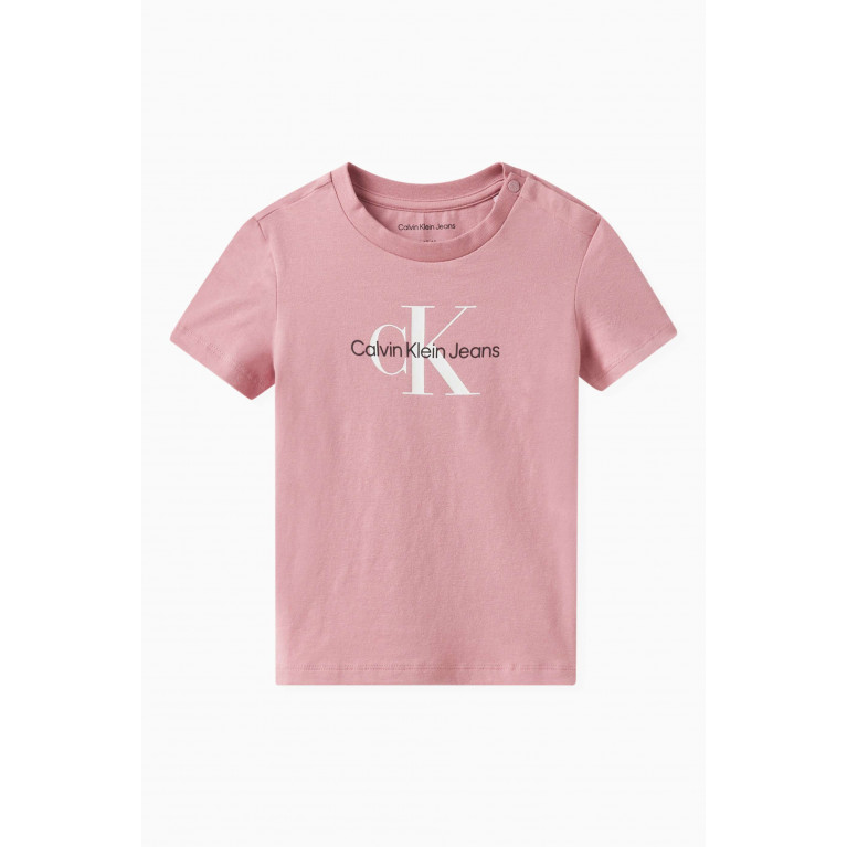 Calvin Klein - Logo T-shirt in Cotton Jersey Pink