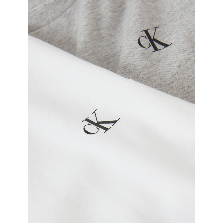 Calvin Klein - 2-Pack Monogram Logo T-shirt in Cotton Grey