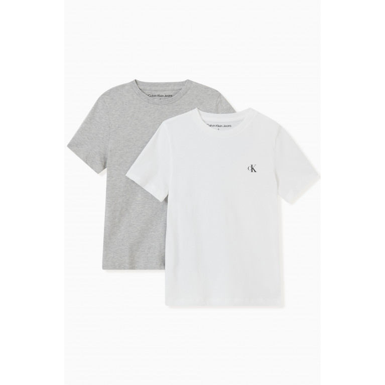 2-Pack Monogram Logo T-shirt in Cotton Grey