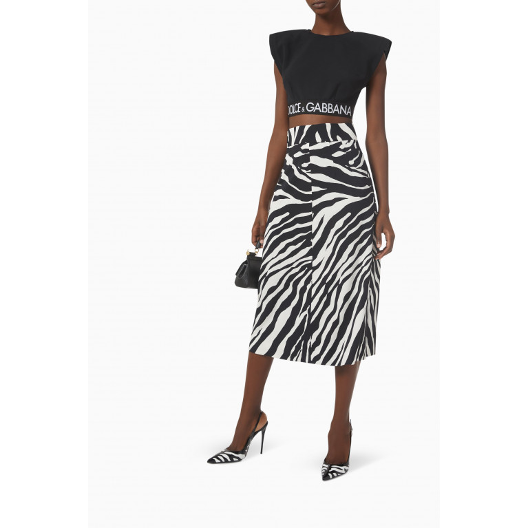 Dolce & Gabbana - Zebra-print Skirt in Cady