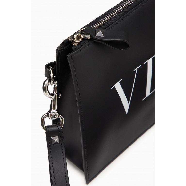 Valentino - VLTN Zip Pouch in Leather