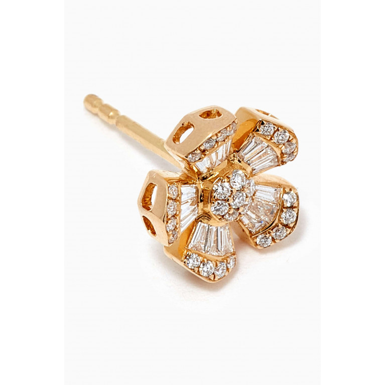 Maison H Jewels - Fleur Mini Diamond Stud Earrings in 18kt Yellow Gold