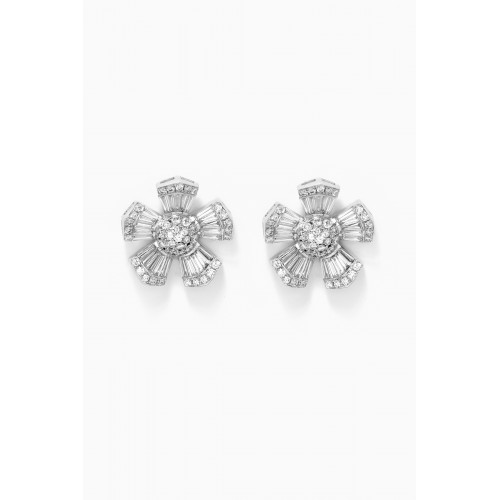Maison H Jewels - Fleur Diamond Stud Earrings in 18kt White Gold