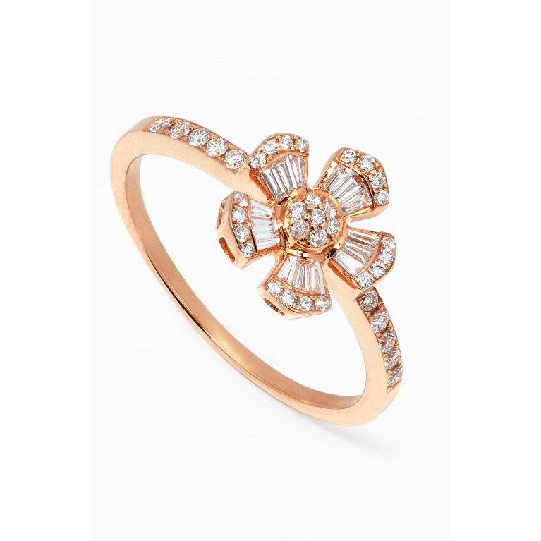 Maison H Jewels - Fleur Mini Diamond Ring in 18kt Rose Gold Rose Gold