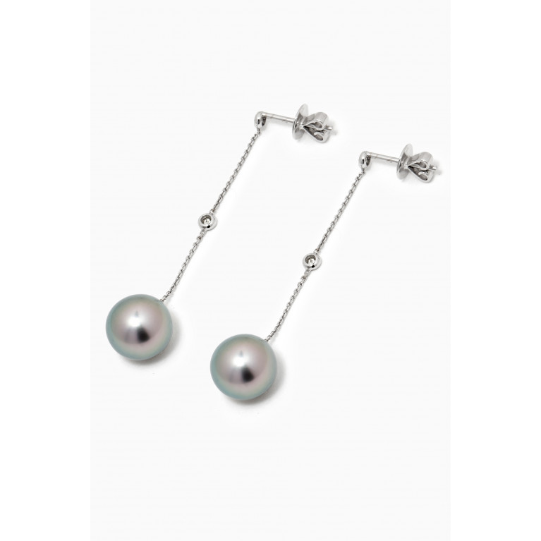 Robert Wan - Links of Love Diamond & Pearl Drop Earrings in 18k White Gold
